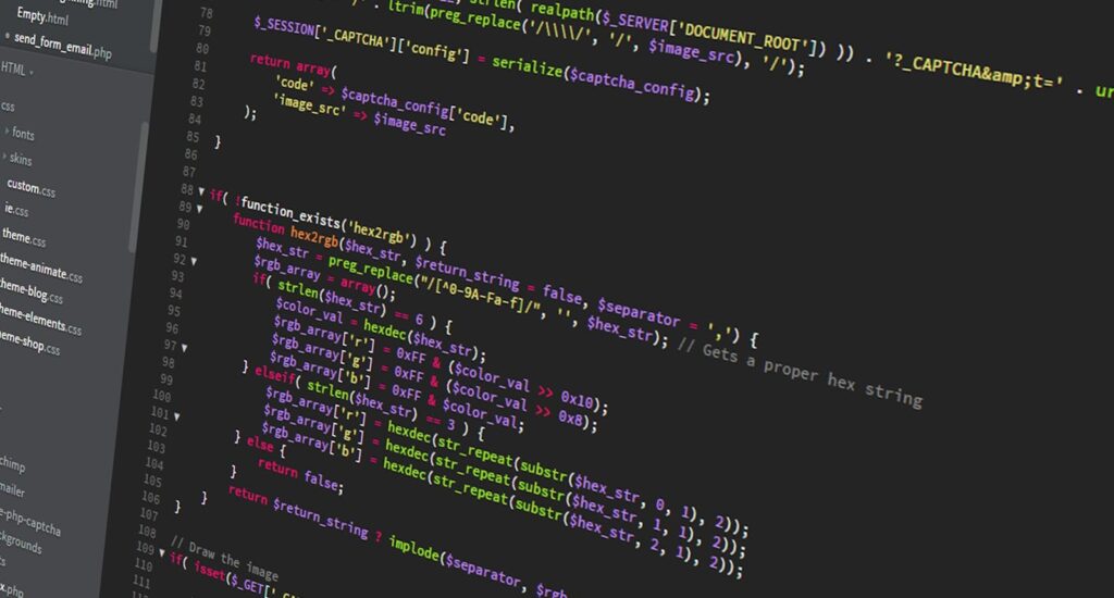 A computer screen with code, representing digital infrastructure and Web3 thinking.
